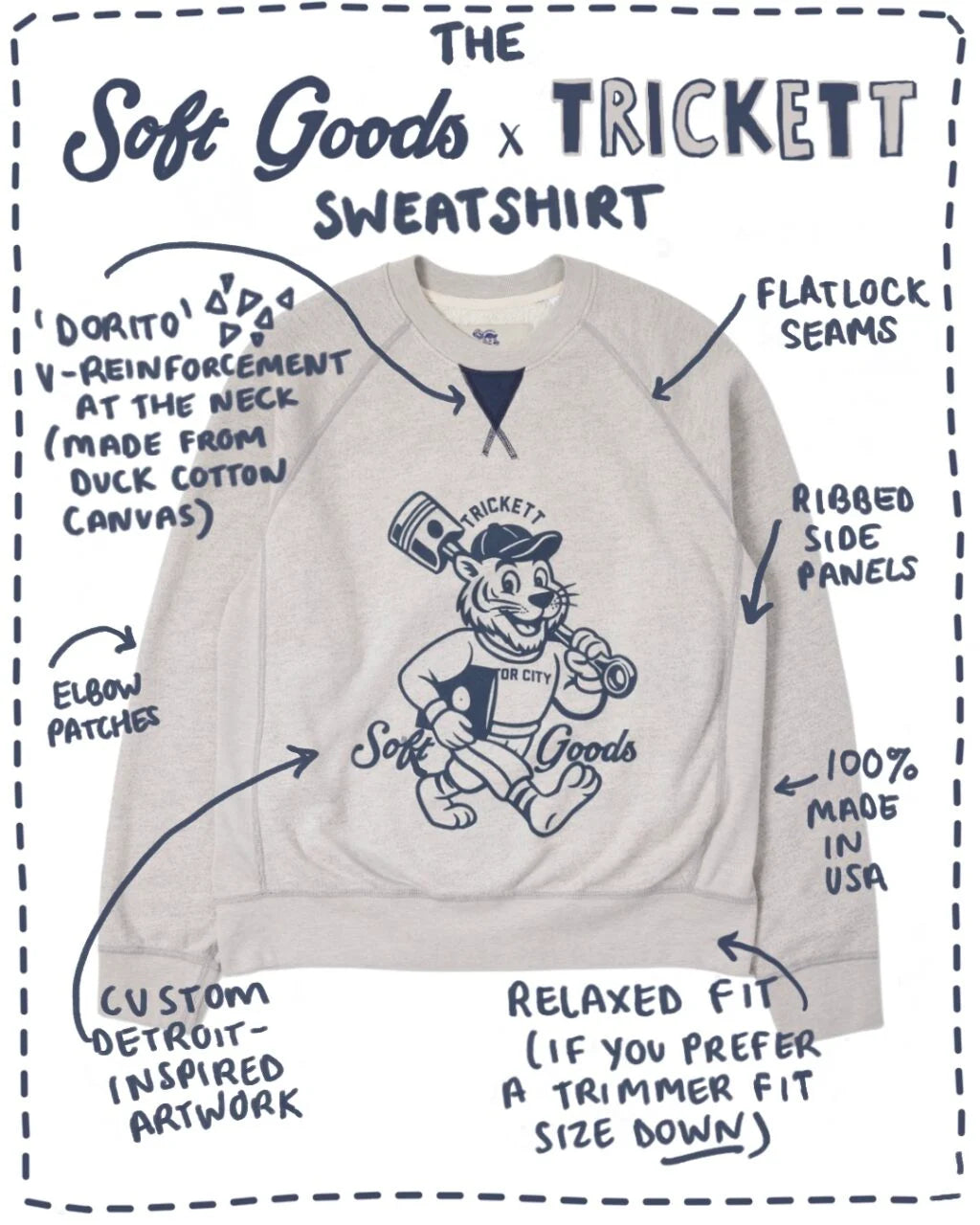 Soft Goods x Trickett Raglan Crewneck