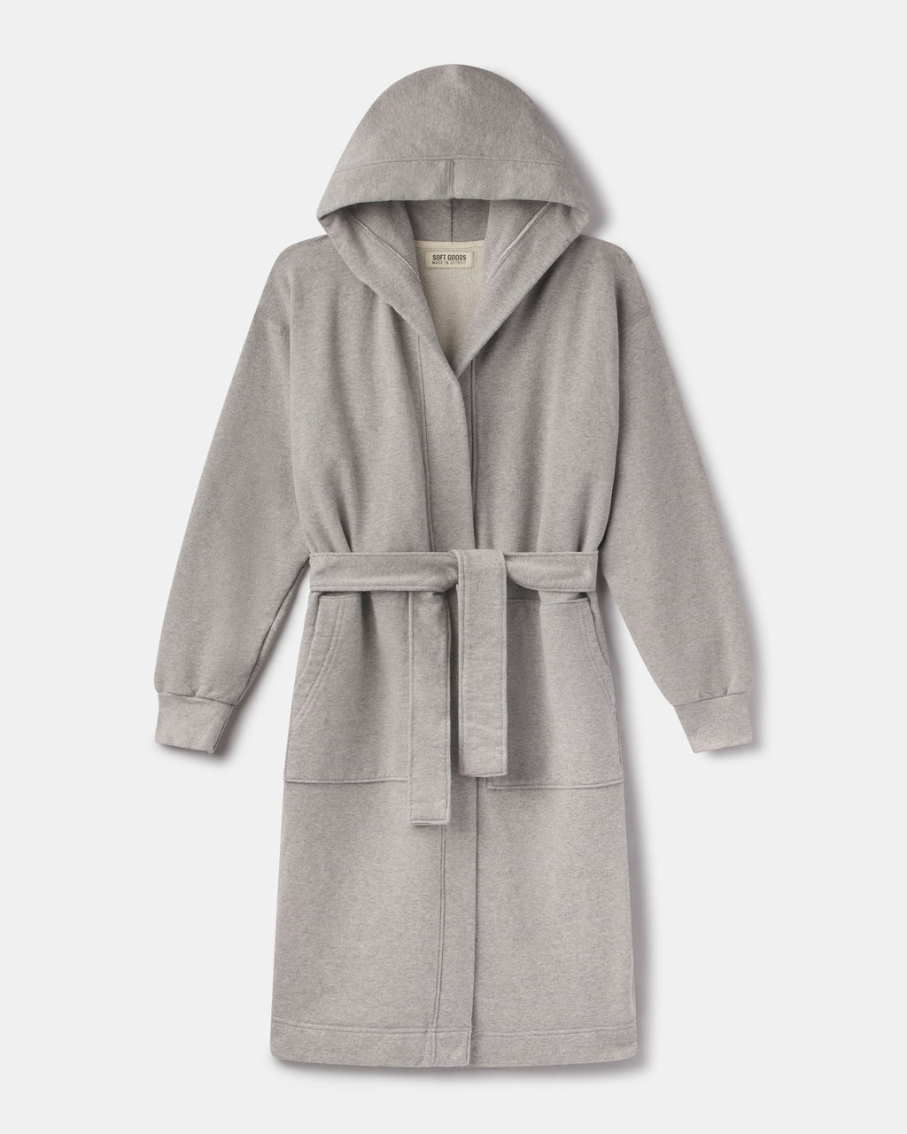 The French Terry Hooded Robe - Heather Gray