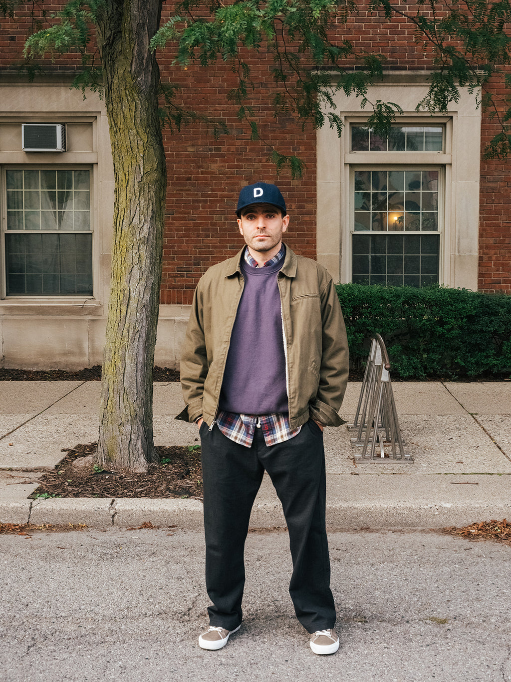 Classic Crewneck in Deep Purple, Fall 2026 lifestyle