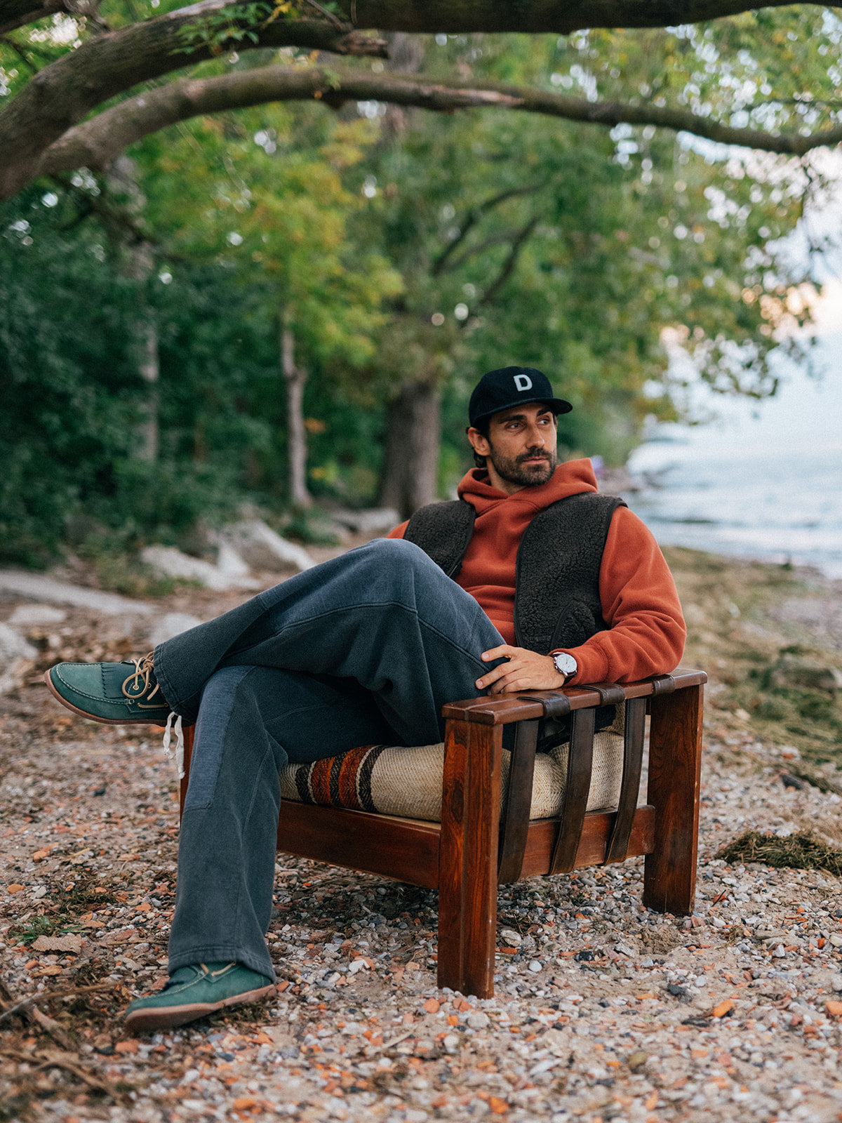 Classic Hoodie in Cayenne with Double Front Sweatpants in Pigment Black, Fall 2026 lifestyle