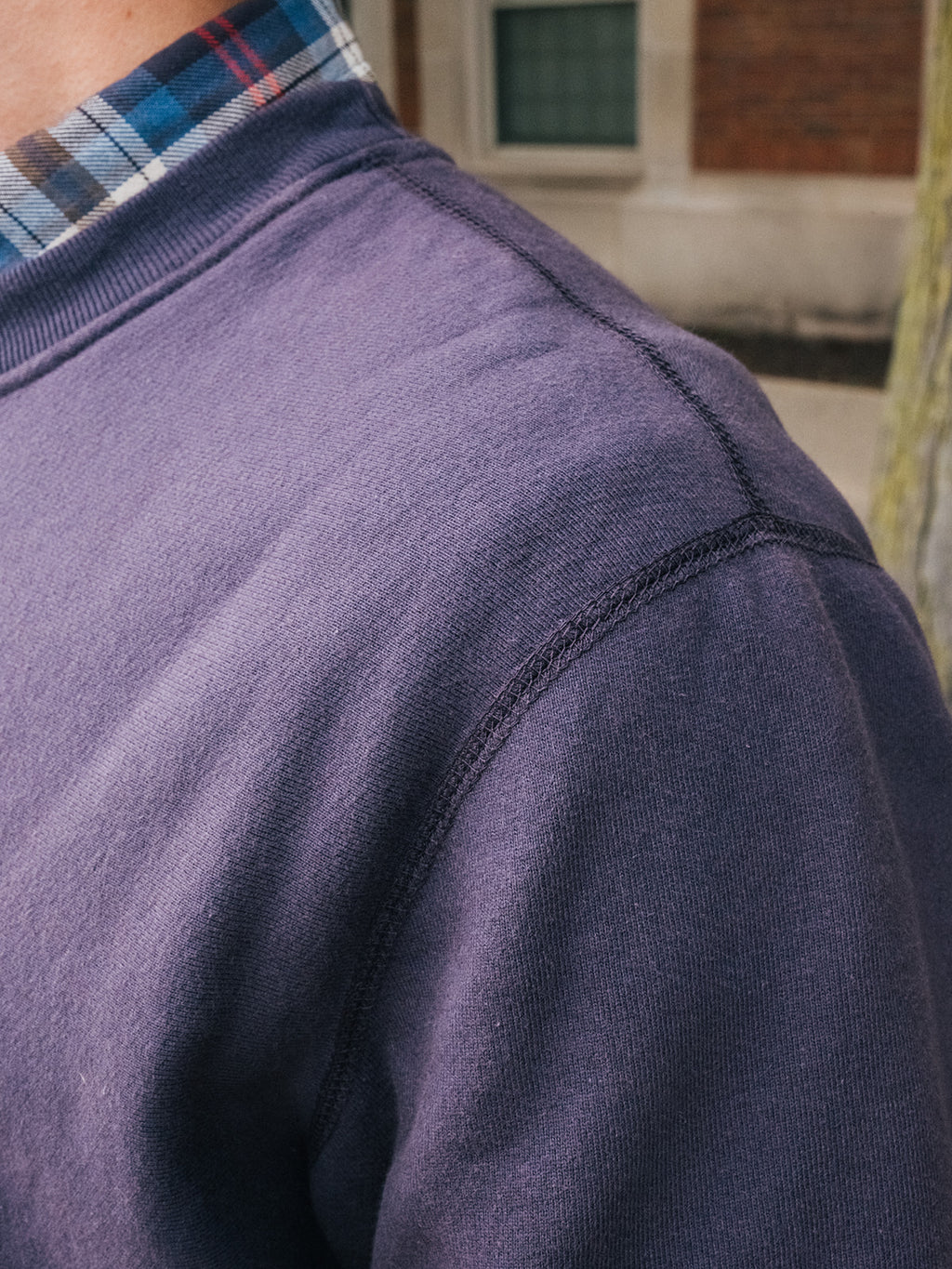 Classic Crewneck in Deep Purple, Fall 2026 lifestyle