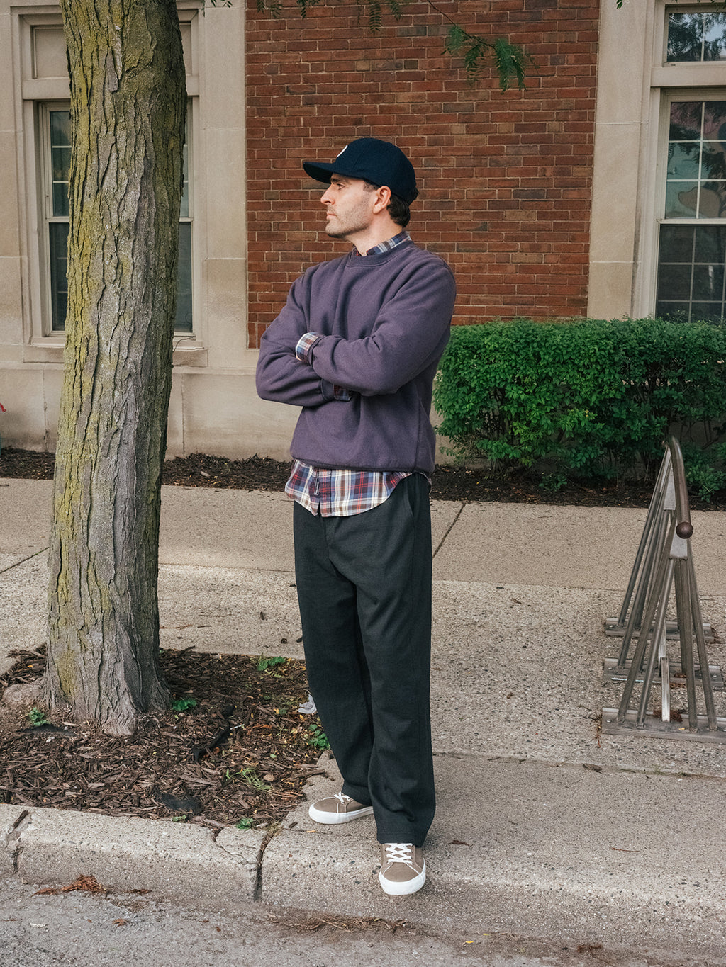 Classic Crewneck in Deep Purple, Fall 2026 lifestyle