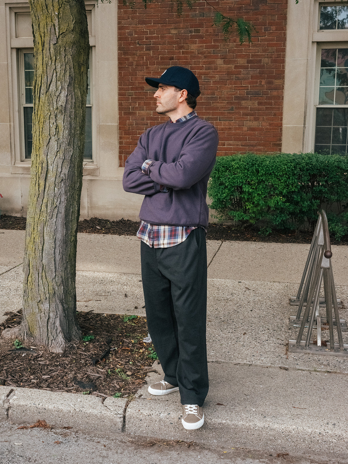 Classic Crewneck in Deep Purple, Fall 2026 lifestyle