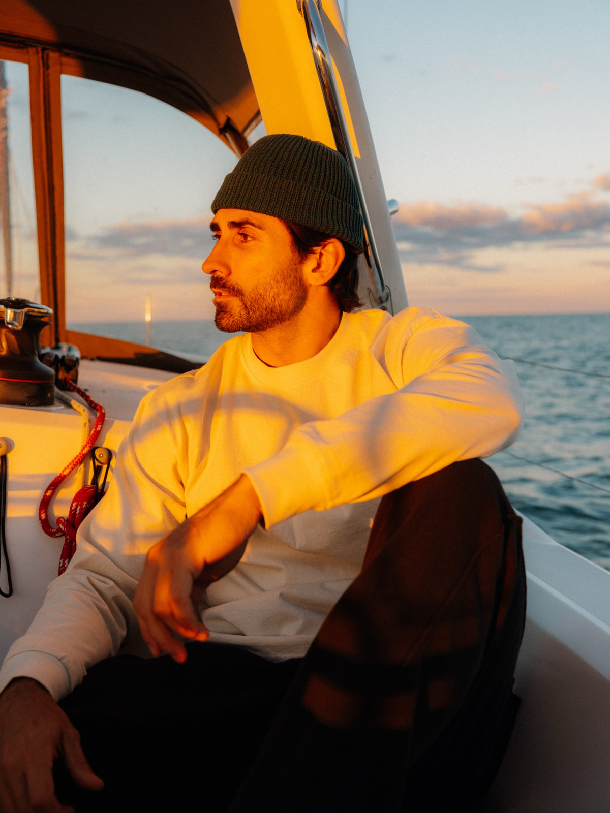 Cotton Cuff Beanie in Pine Needle, Fall 2026 lifestyle