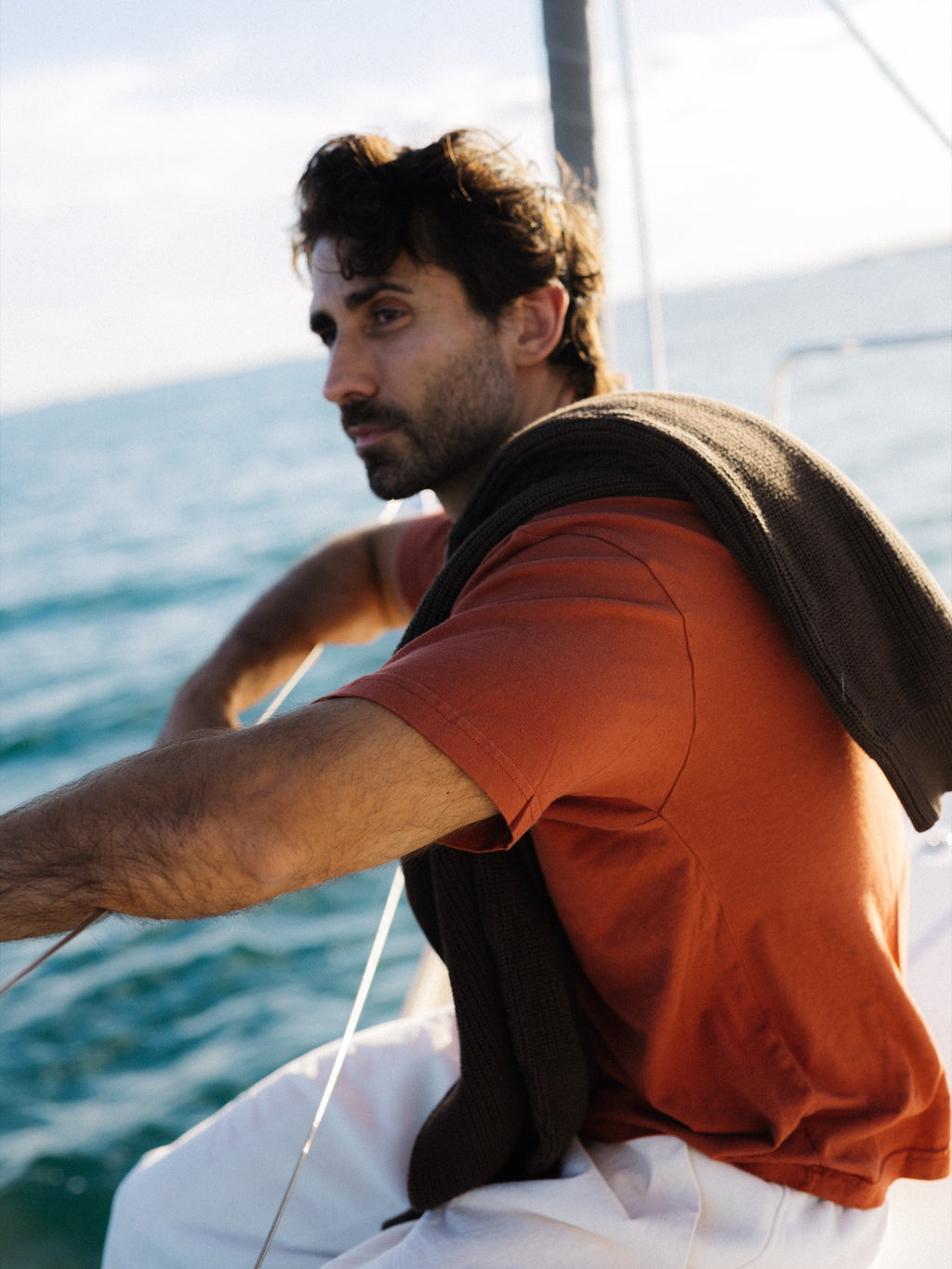 The Classic Tee in Cayenne, Fall 2026 lifestyle