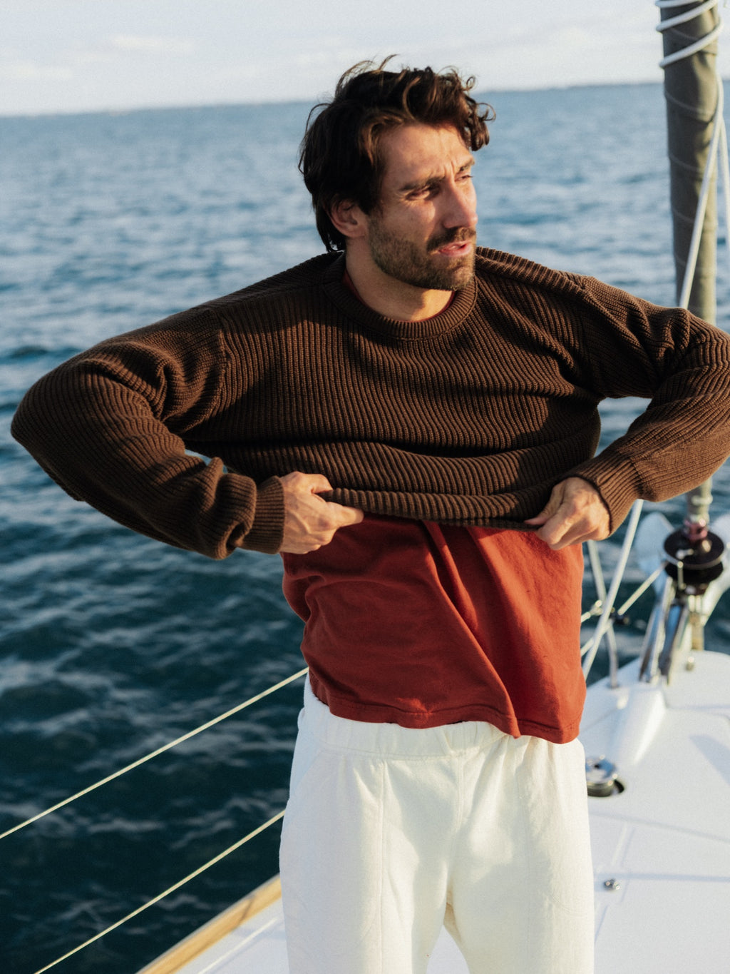 Double Front Sweatpants in Natural, Fall 2026 lifestyle