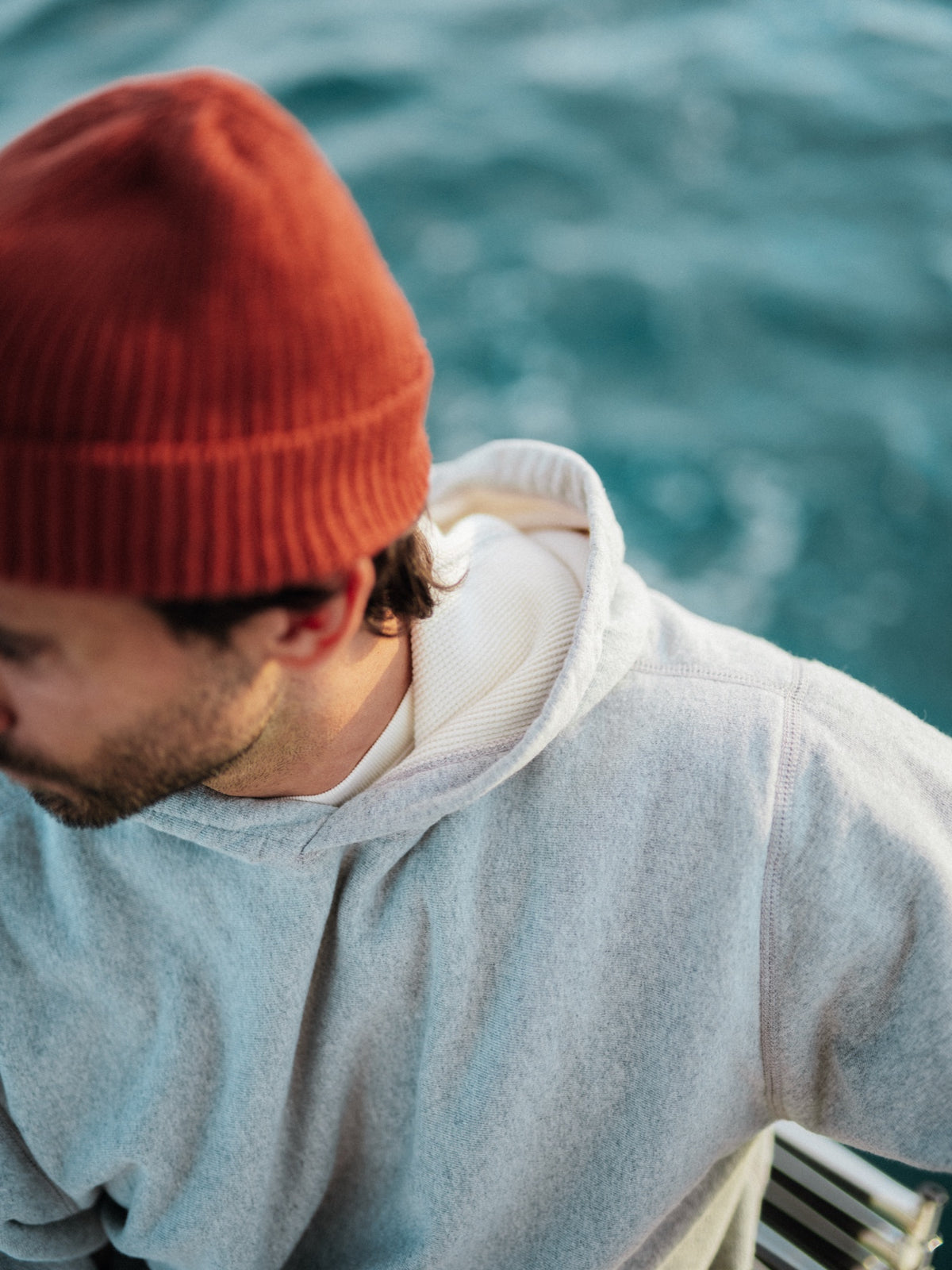 Cotton Cuff Beanie in Cayenne, Fall 2026 lifestyle
