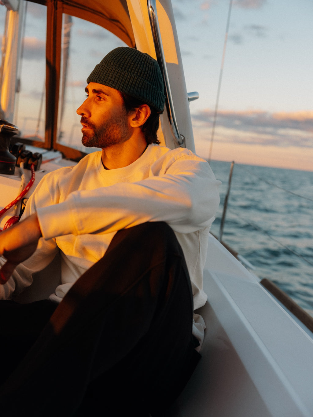 Cotton Cuff Beanie in Pine Needle, Fall 2026 lifestyle