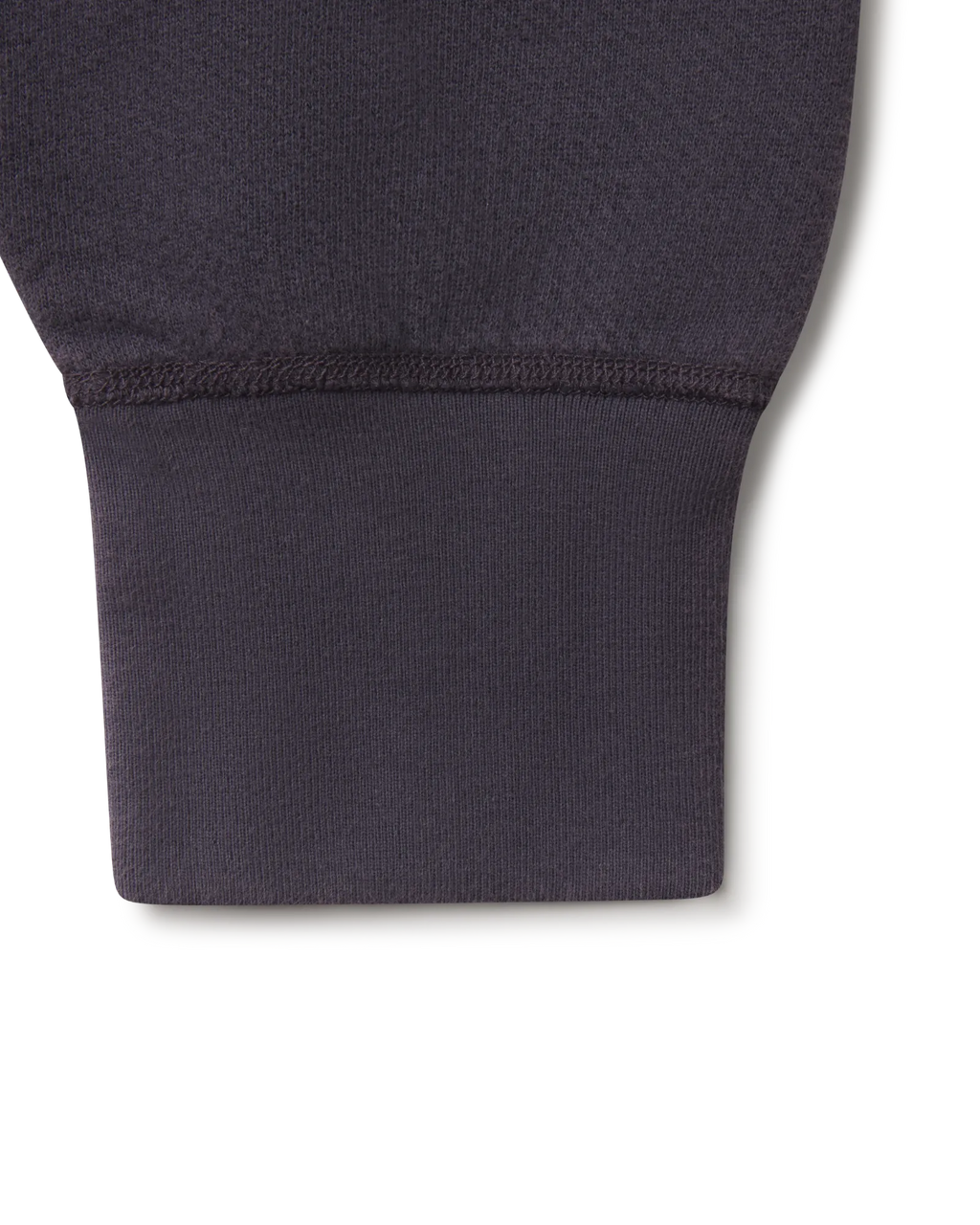 Classic Crewneck in Deep Purple, cuff detail